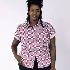 Wildfang ULTIMATE RETRO CHECK SS BUTTON UP